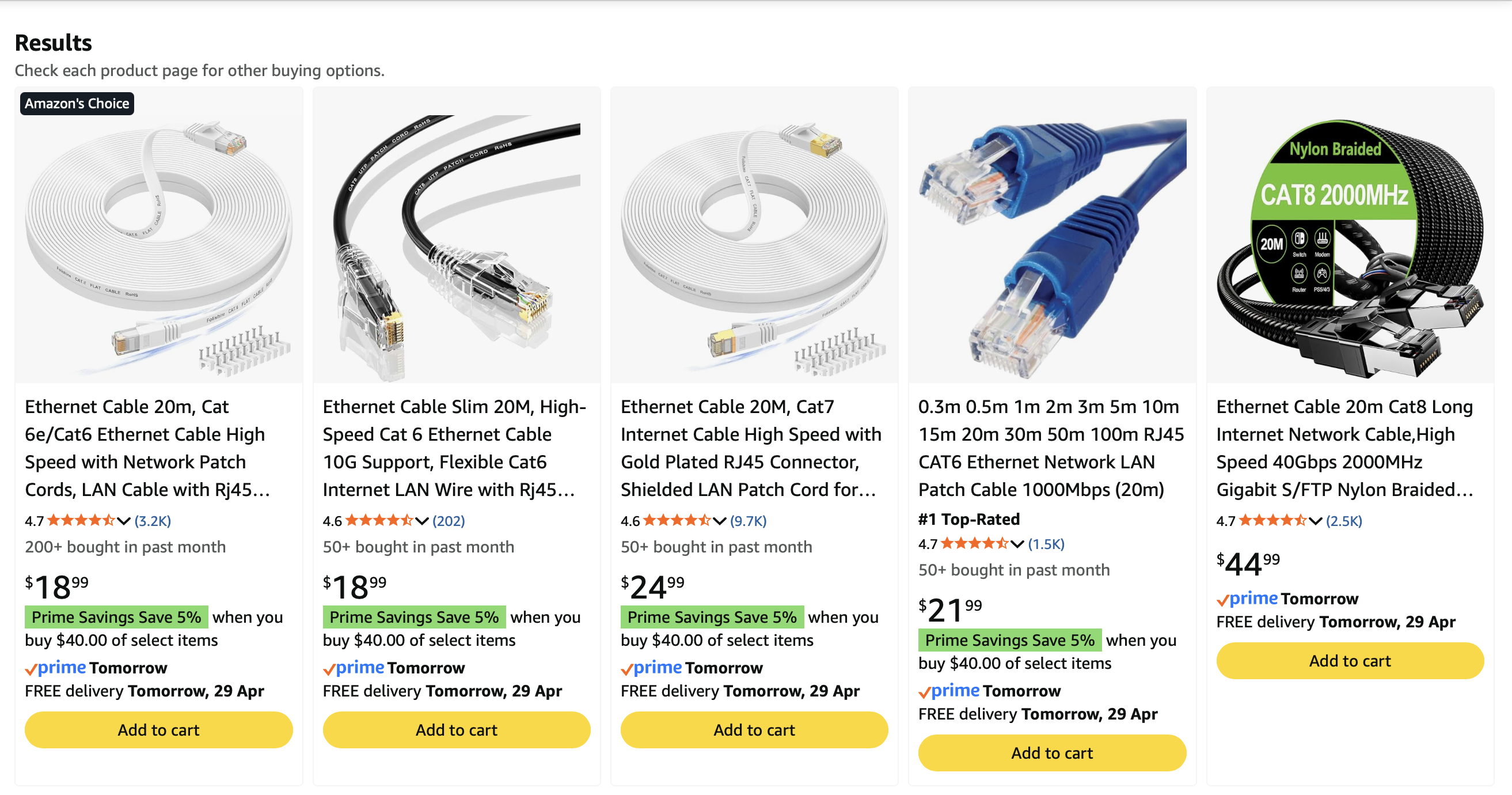 20 metre ethernet cable example
